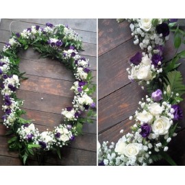 Decor cristelnita din minirosa si lisianthus