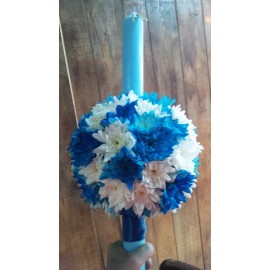 Lumanare botez din  crizanteme